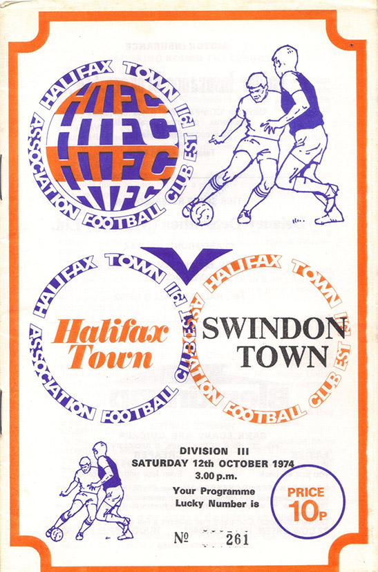 <b>Saturday, October 12, 1974</b><br />vs. Halifax Town (Away)